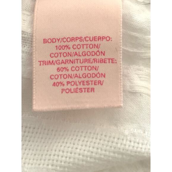 Victorias Secret Womens Top White Sz Large Delicate Tank Style 5” Bottom Ruffle - Picture 5 of 10